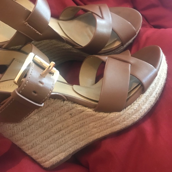 Michael Kors Espadrille Wedges Leather Sz. 8 Shoes - Picture 2 of 8